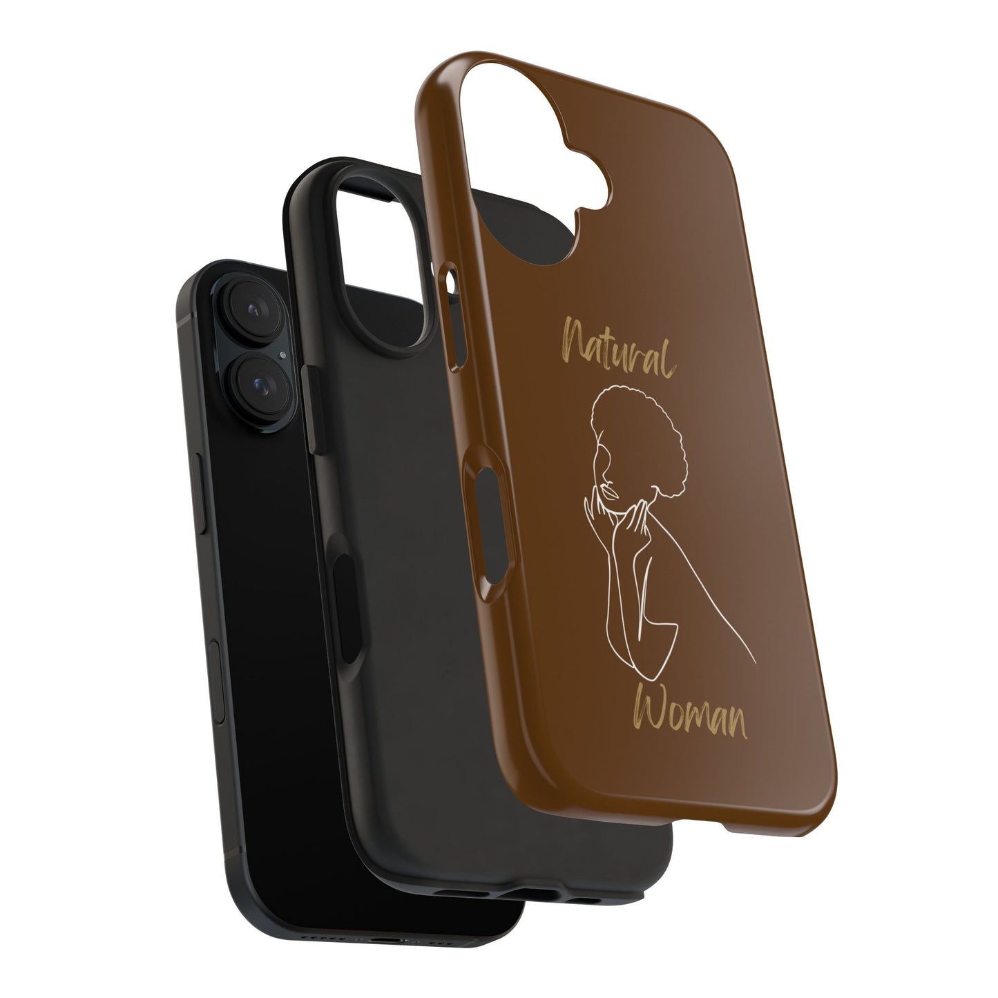 Natural Woman Cute Afro(WL)Tough Phone Cases BROWN