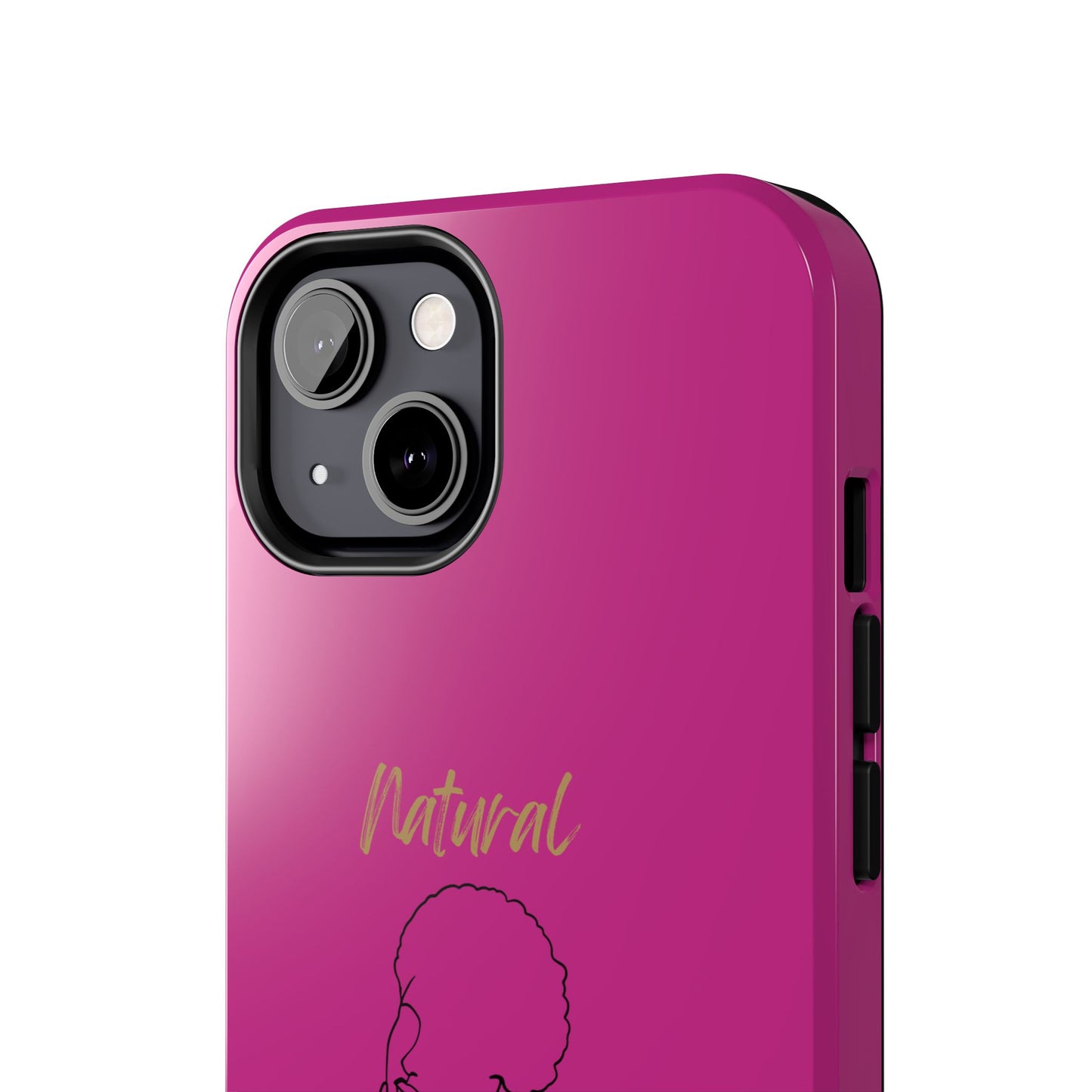 Natural Woman Cute Afro (BL)Tough Phone Cases PINK