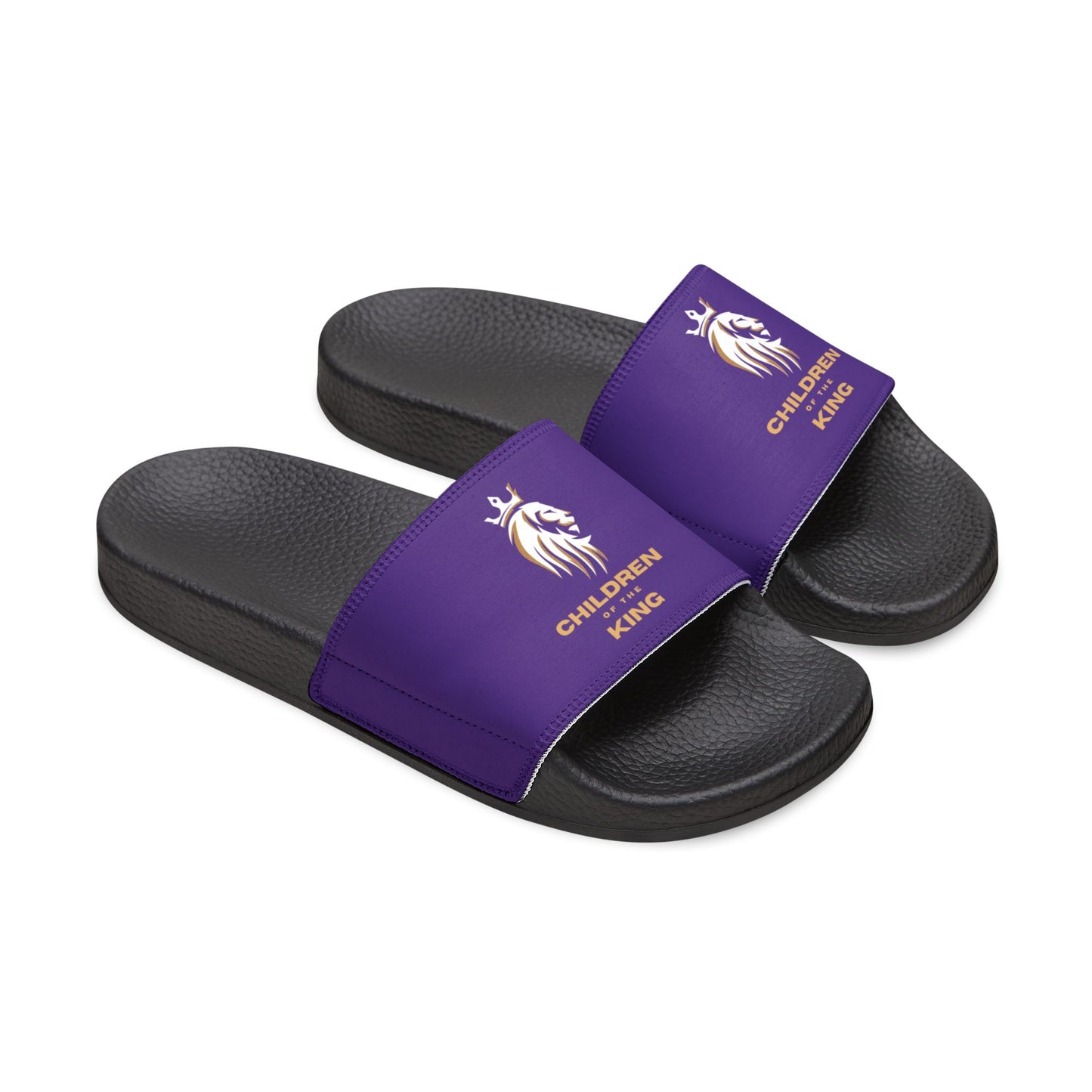 "Children of the King" WHITE Lion - PURPLE Youth Slide Sandals