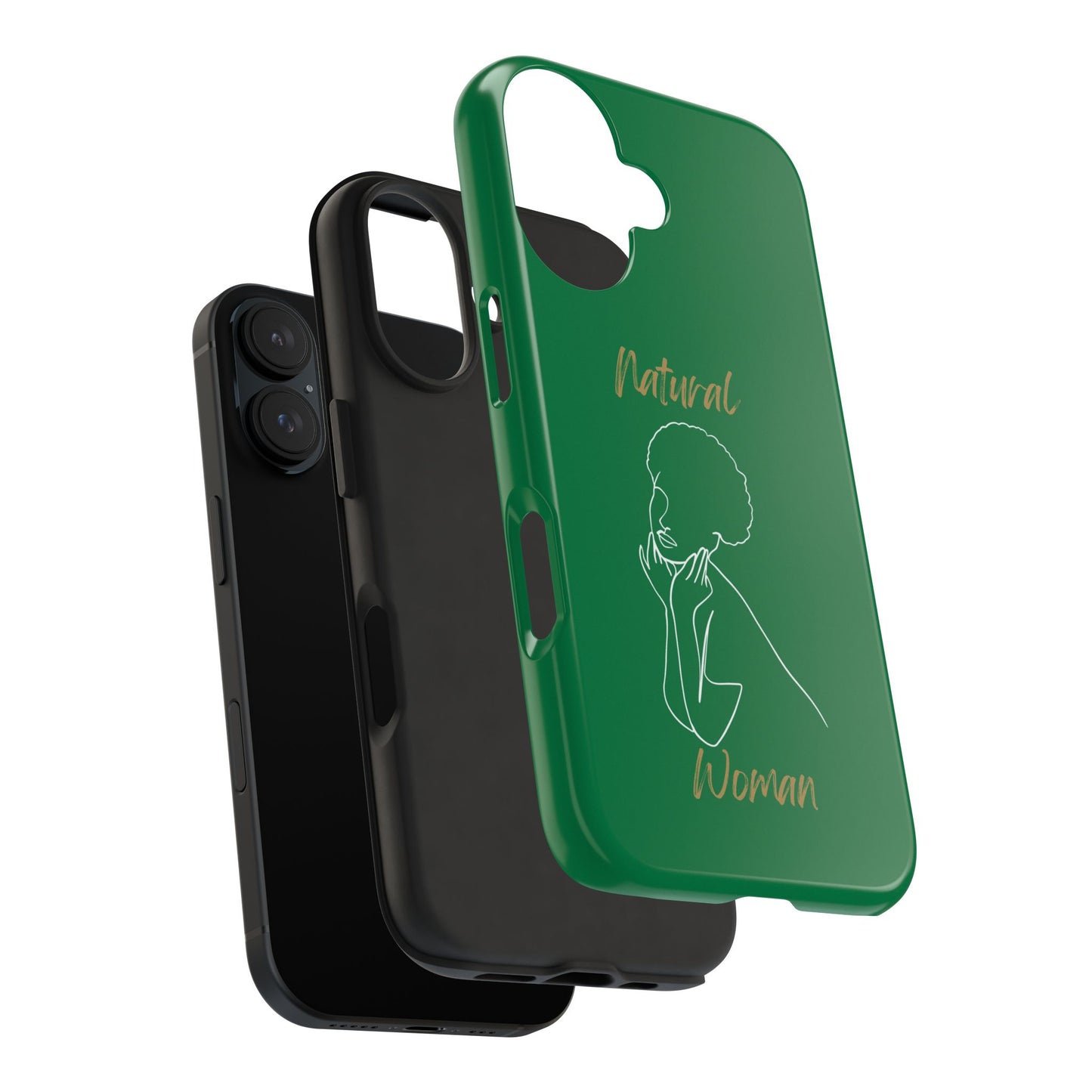 Natural Woman Cute Afro (WL)Tough Phone Cases DARK GREEN