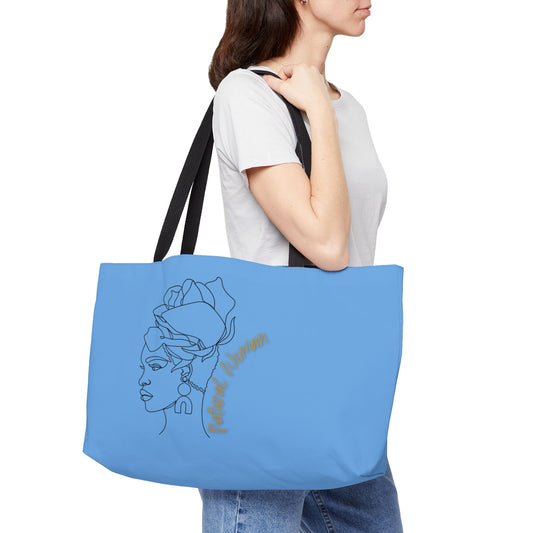Natural Woman Flower Wrap (BL) Weekender Tote Bag LIGHT BLUE