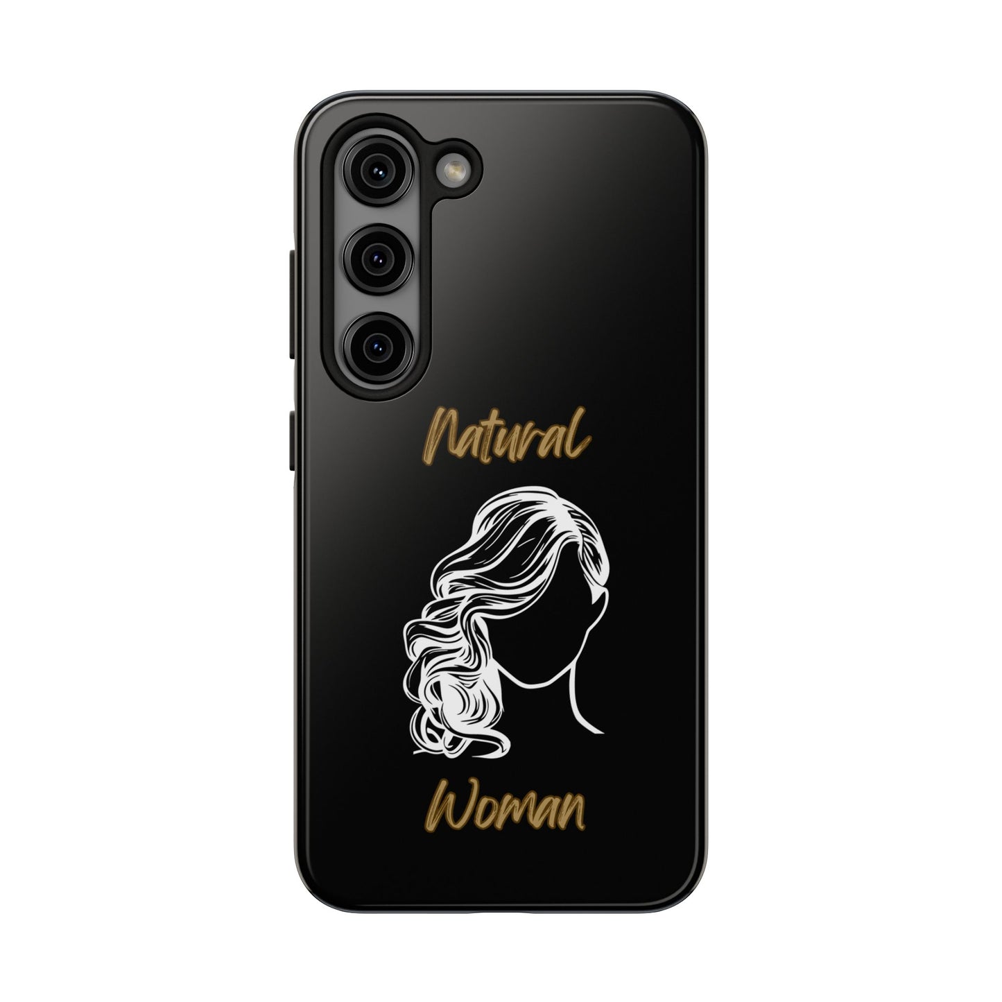 Natural Woman Long Curl (WL)Tough Phone Cases BLACK