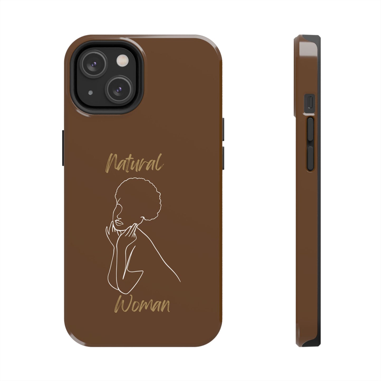 Natural Woman Cute Afro(WL)Tough Phone Cases BROWN