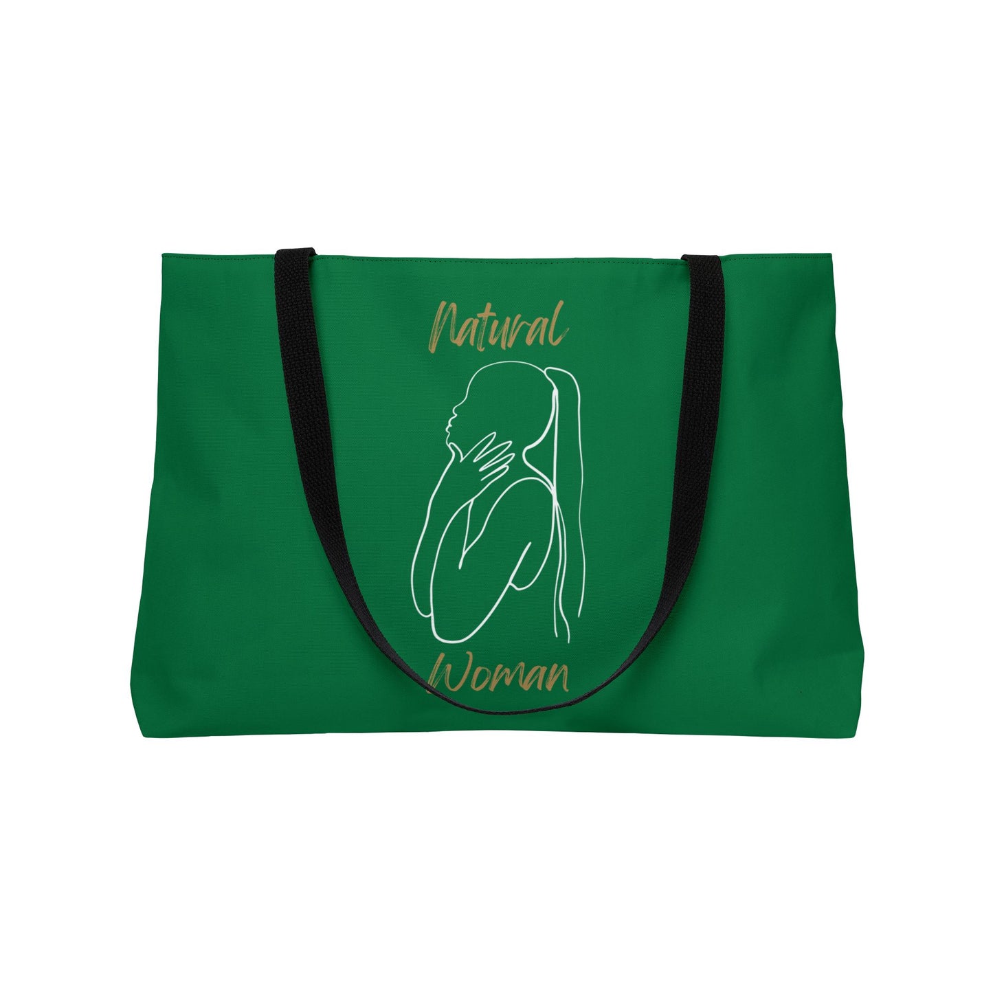 Natural Woman Ponytail (WL) Weekender Tote Bag DARK GREEN