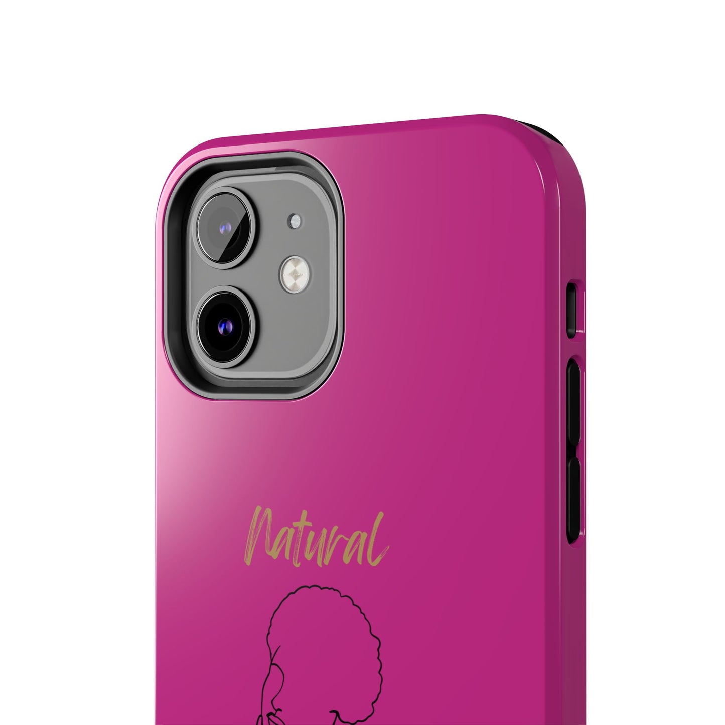 Natural Woman Cute Afro (BL)Tough Phone Cases PINK