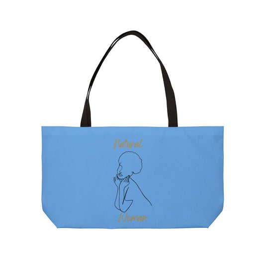 Natural Woman Cute Afro (BL) Weekender Tote Bag LIGHT BLUE