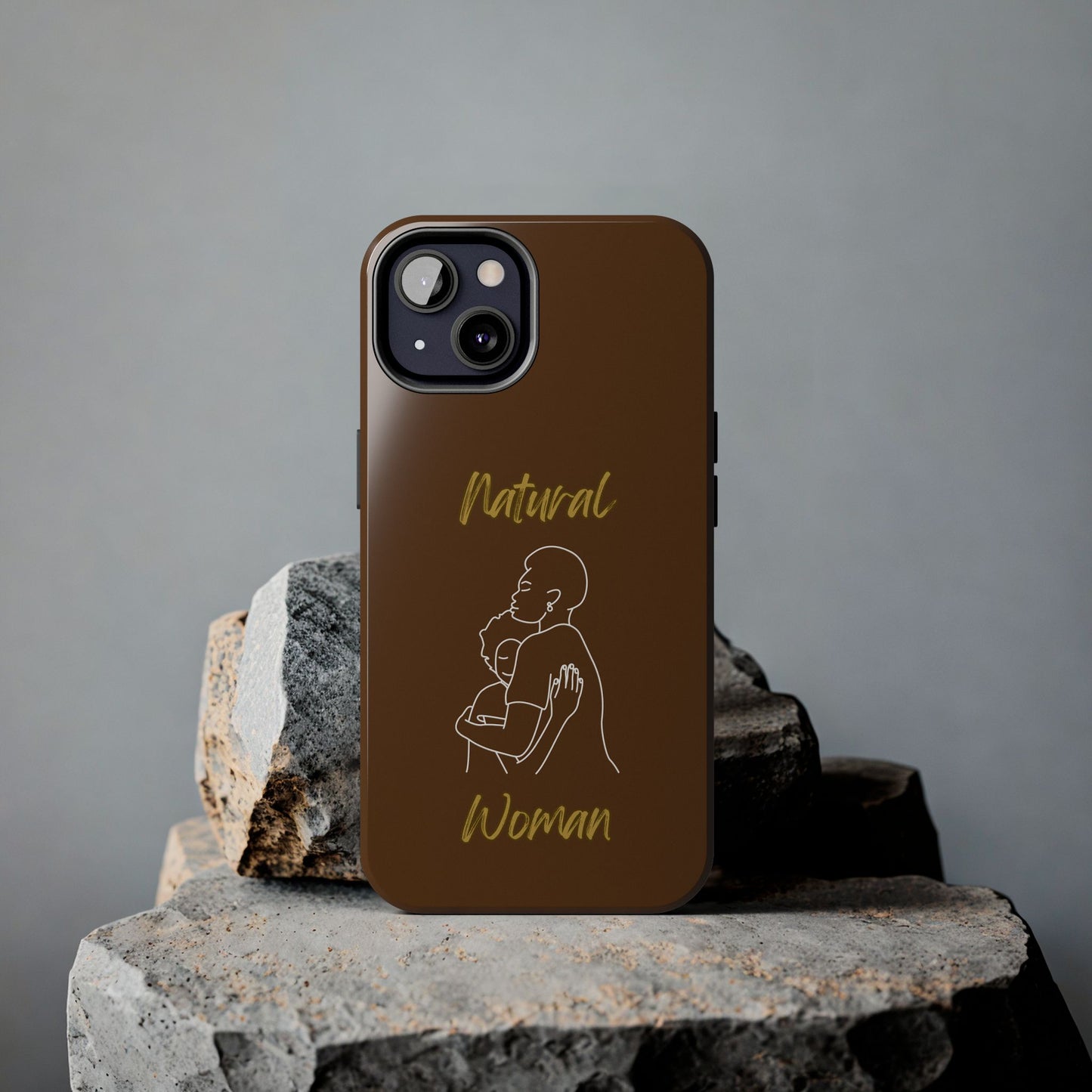 Natural Woman Safe With Momma (WL) Tough Phone Cases BROWN