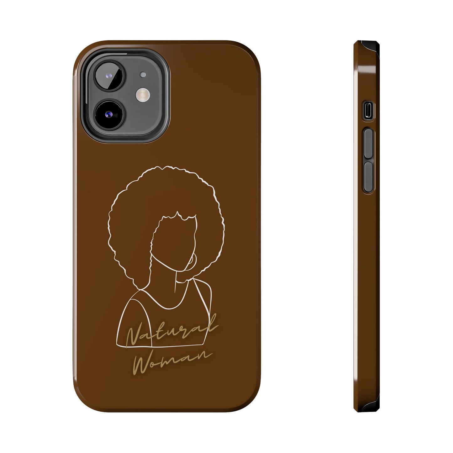 Natural Woman Afro (WL)Tough Phone Cases BROWN