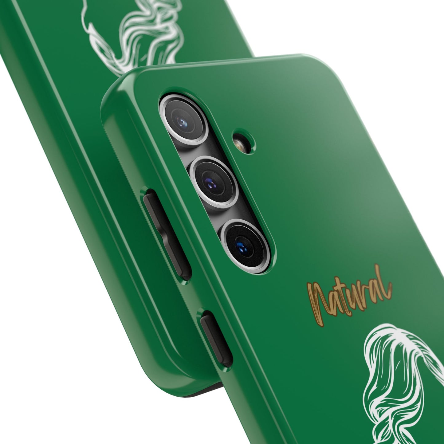 Natural Woman Long Curl (WL)Tough Phone Cases DARK GREEN