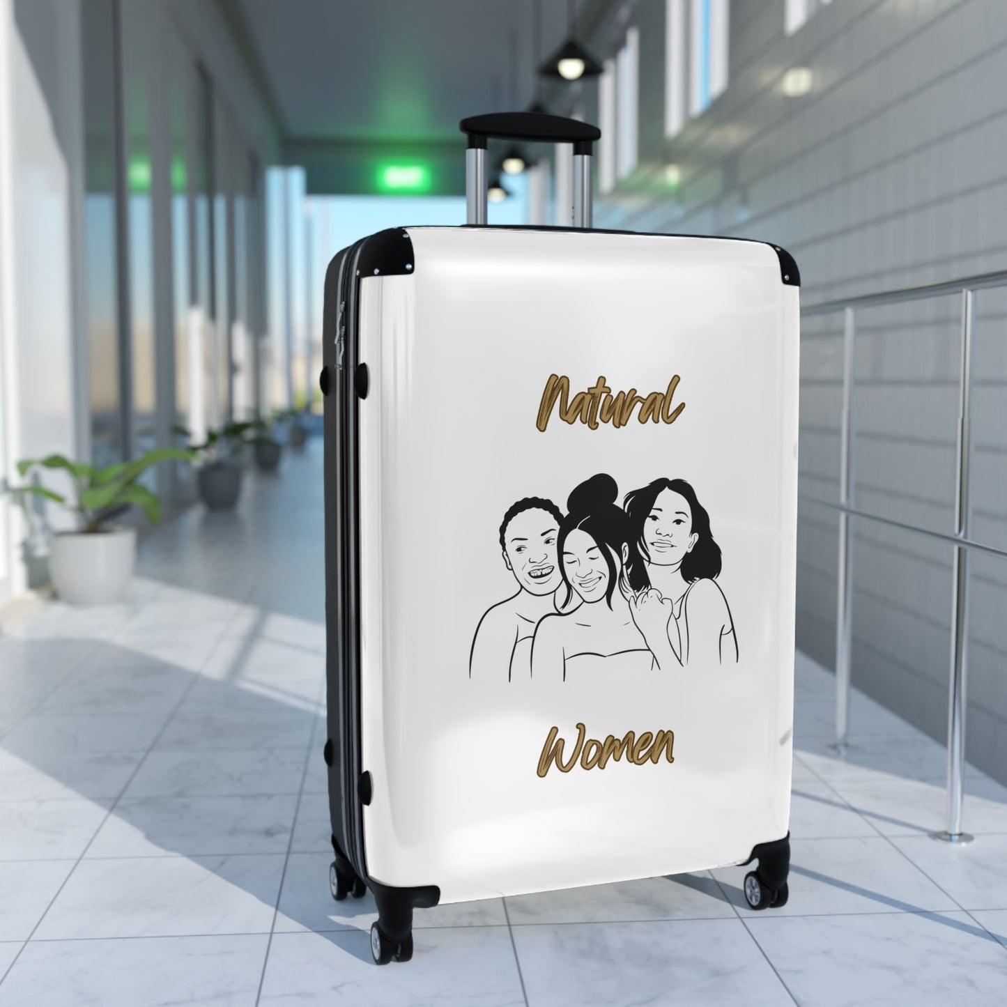 Natural Woman Laughing Friends (BL) Suitcase WHITE