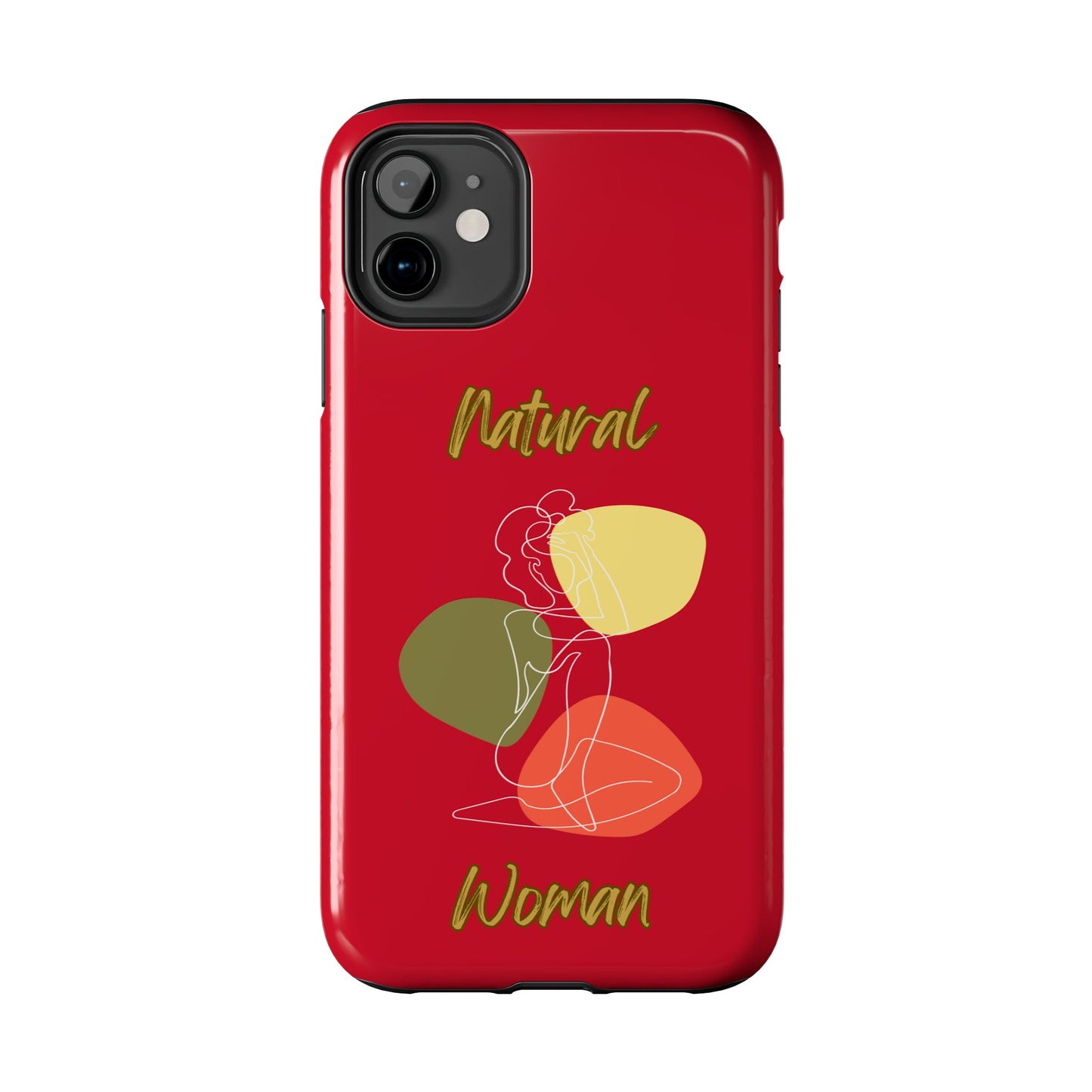 Natural Woman Colorful Pose (WL)Tough Phone Cases DARK RED