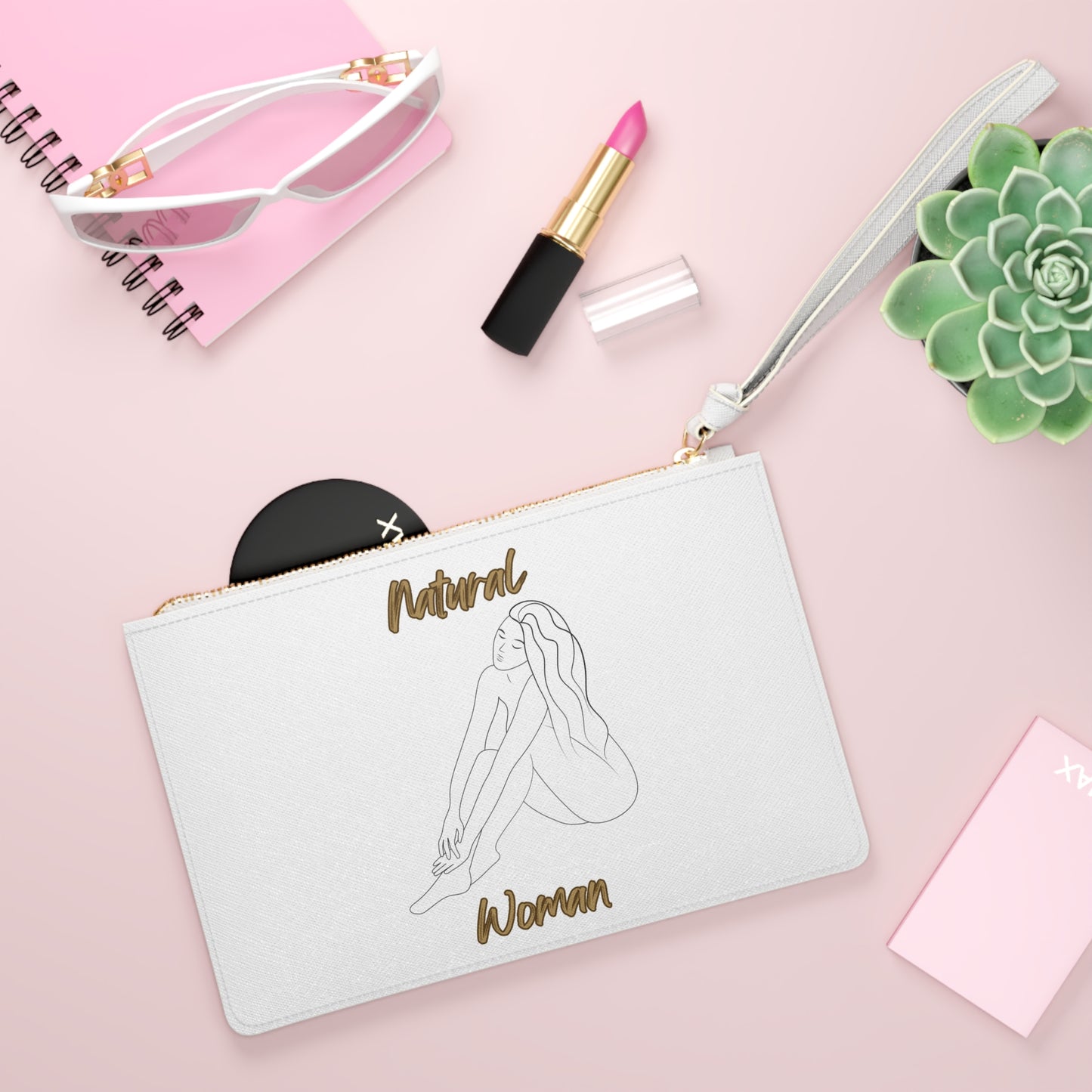 Natural Woman Beauty (BL) Clutch Bag WHITE