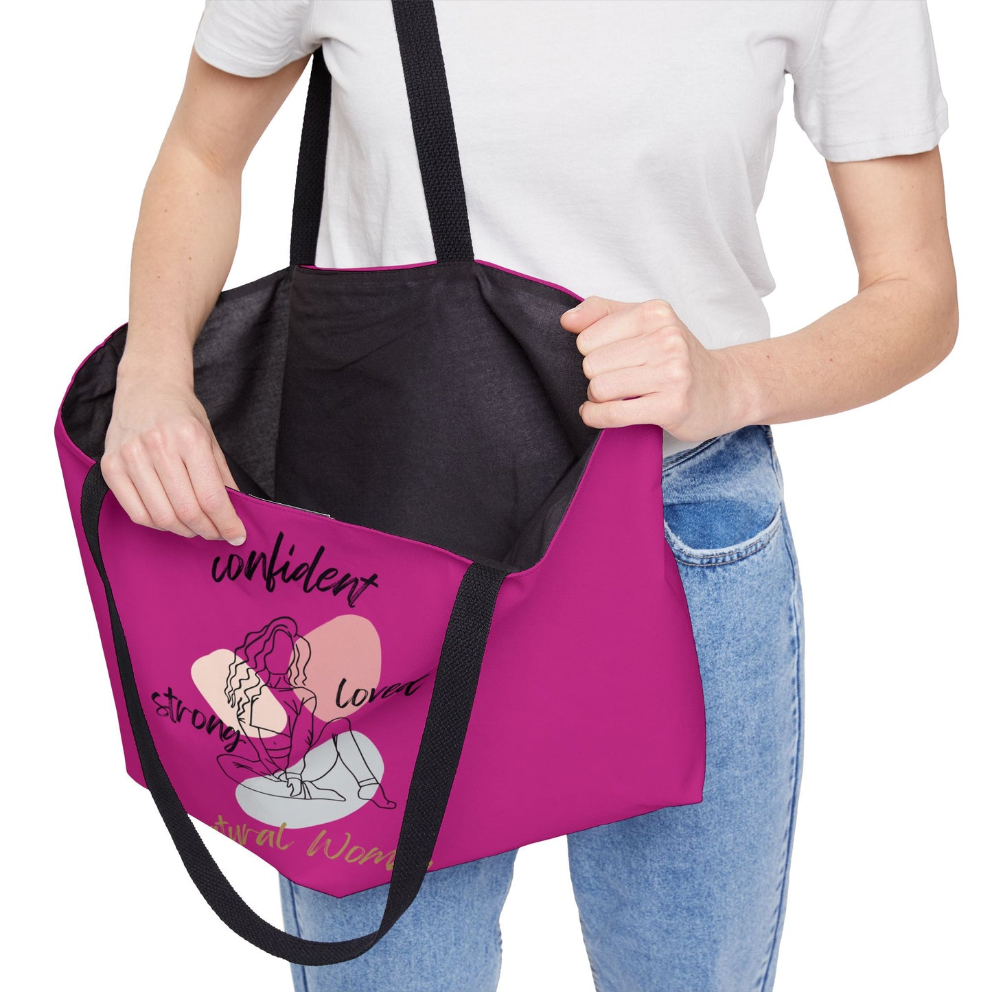 Natural Woman Strong Confident Loved (BL) Weekender Tote Bag PINK