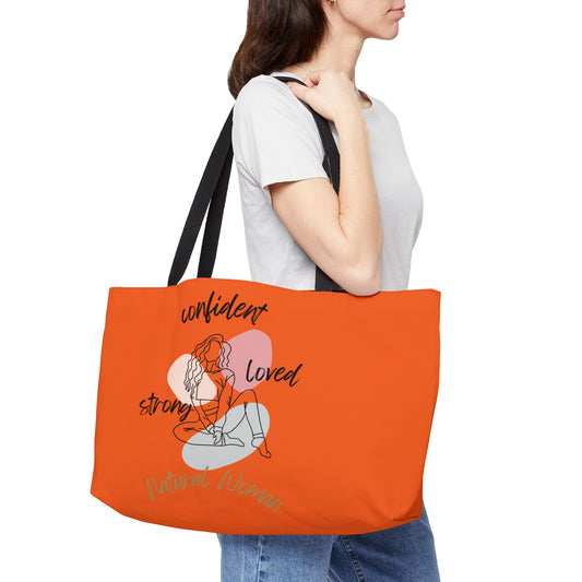 Natural Woman Strong Confident Loved (BL) Weekender Tote Bag ORANGE
