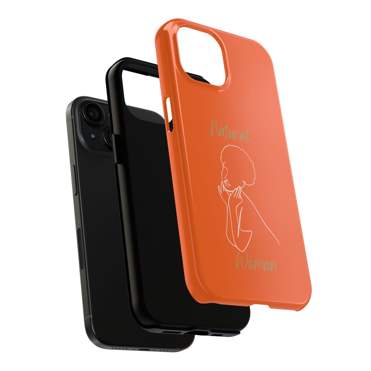 Natural Woman Cute Afro(WL)Tough Phone Cases ORANGE