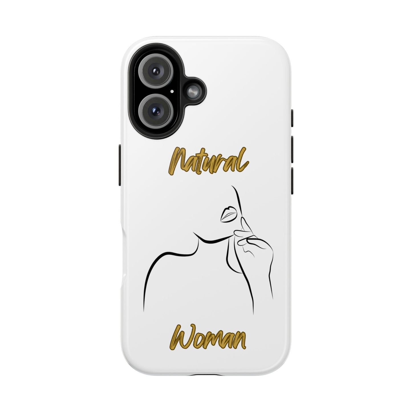 Natural Woman Chin Up (BL)Tough Phone Cases WHITE
