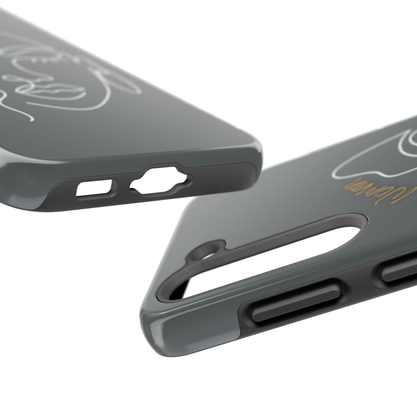 Natural Woman Half Face (WL)Tough Phone Case DARK GREY