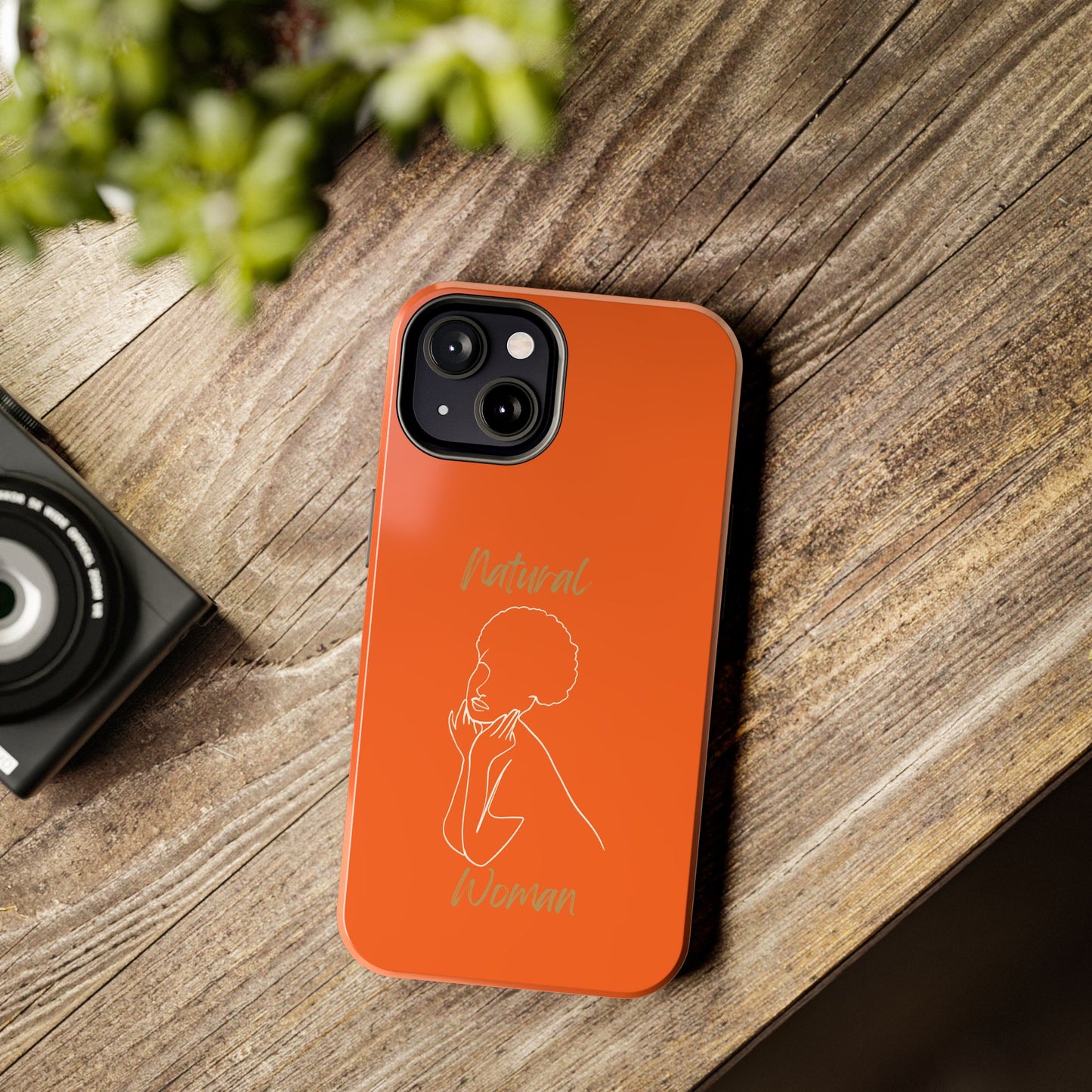 Natural Woman Cute Afro(WL)Tough Phone Cases ORANGE