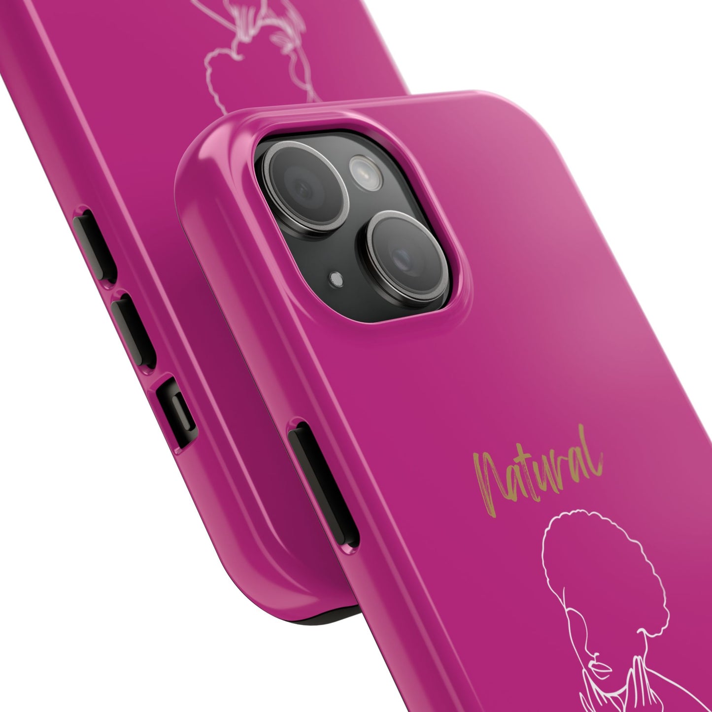 Natural Woman Cute Afro (WL)Tough Phone Cases PINK