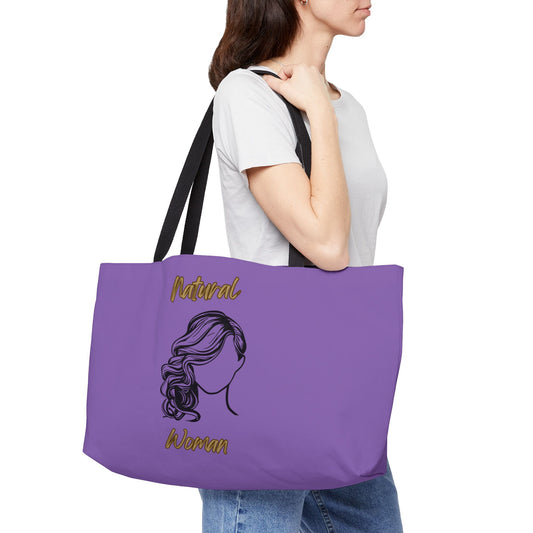 Natural Woman Long Curl (BL) Weekender Tote Bag LIGHT PURPLE