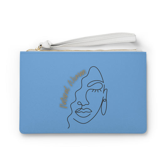 Natural Woman Half Face (BL) Clutch Bag LIGHT BLUE