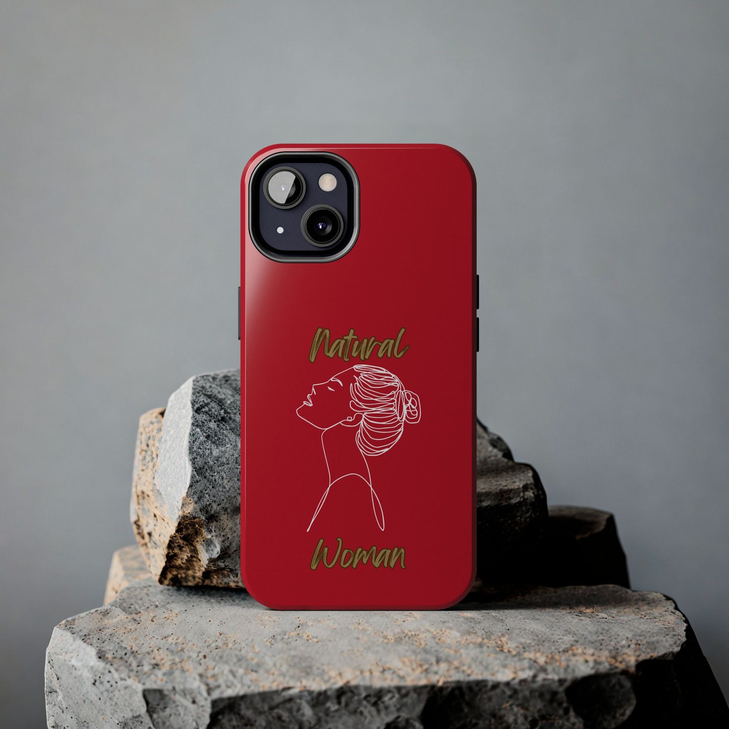 Natural Woman Wet Bun (WL) Tough Phone Cases DARK RED