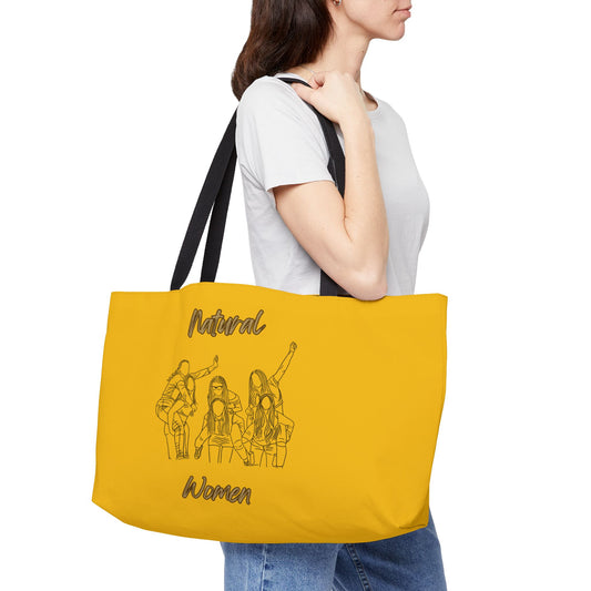 Natural Women Piggy Back (BL) Weekender Tote Bag YELLOW