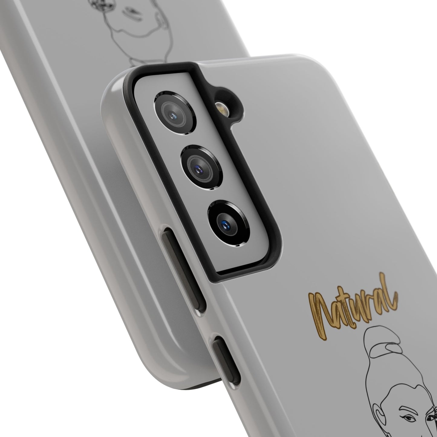 Natural Woman Sassy Bun (BL) Tough Phone Cases LIGHT GREY
