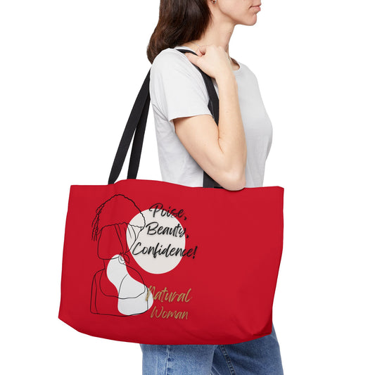 Natural Woman Puff (BL) Weekender Tote Bag DARK RED