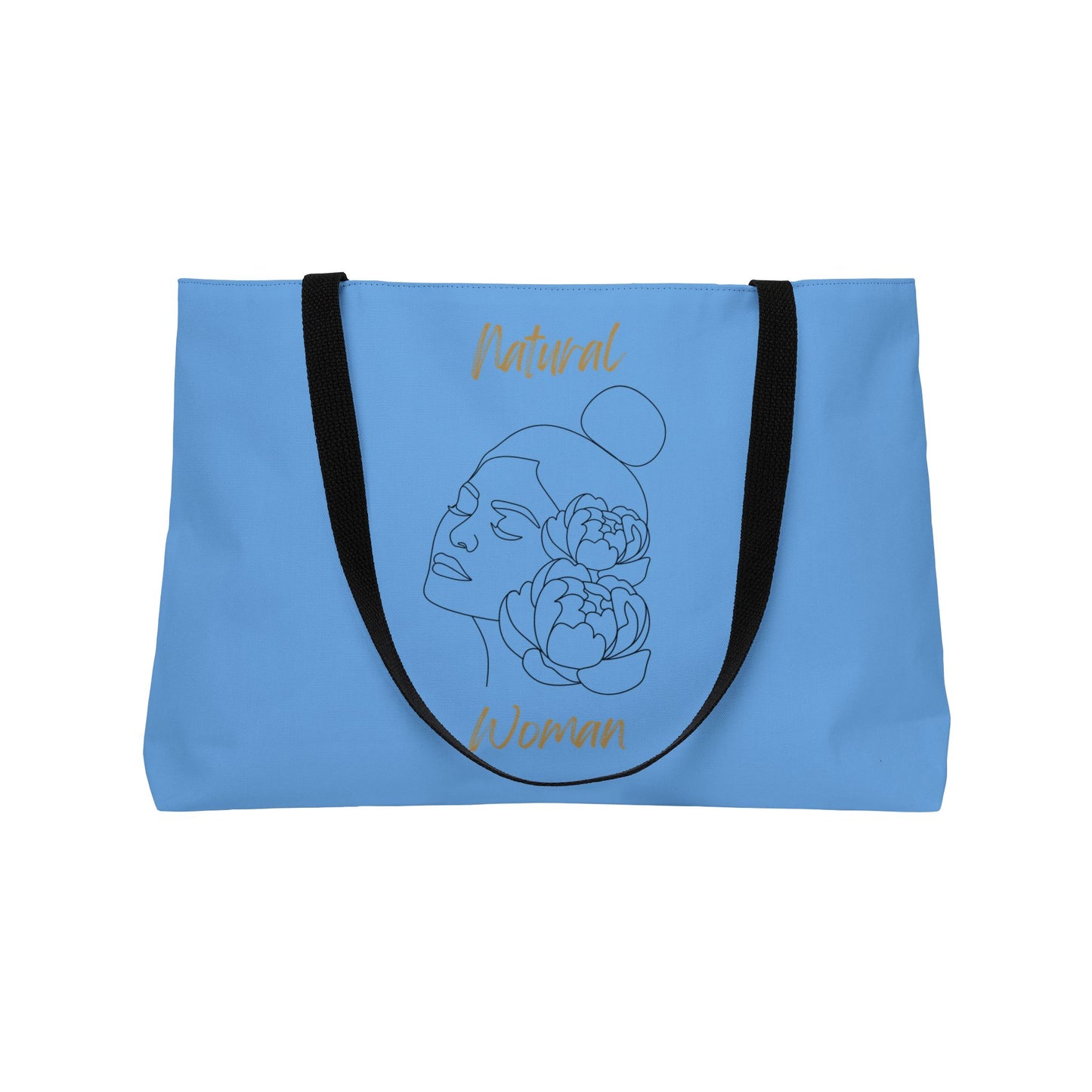 Natural Woman Bun Flower (BL) Weekender Tote Bag LIGHT BLUE