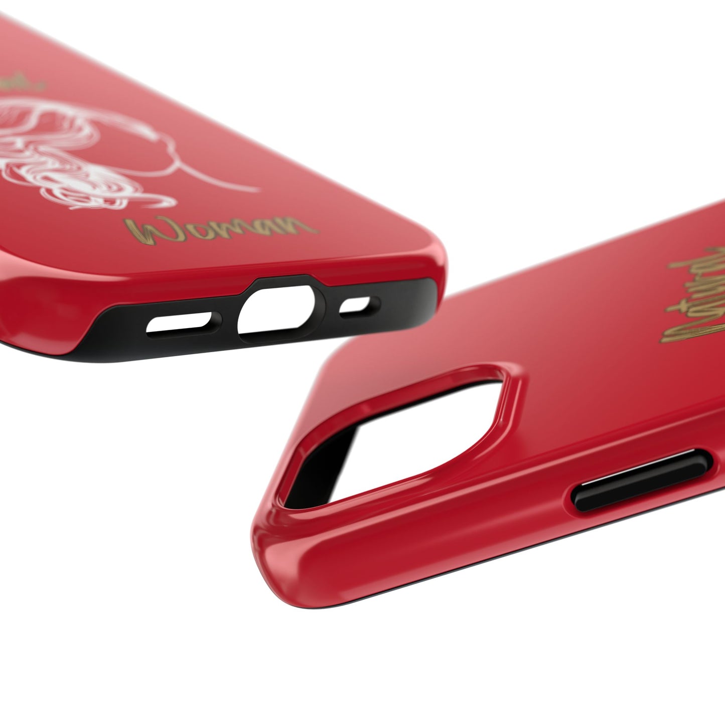 Natural Woman Long Curl (WL)Tough Phone Cases DARK RED