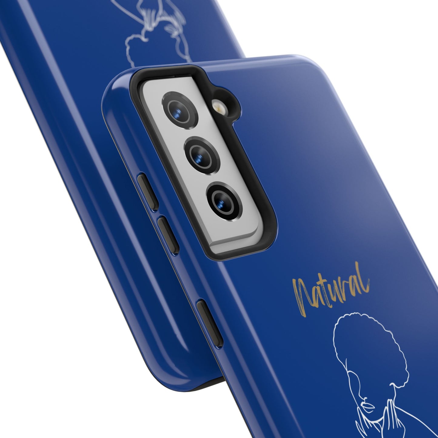 Natural Woman Cute Afro (WL)Tough Phone Cases DARK BLUE