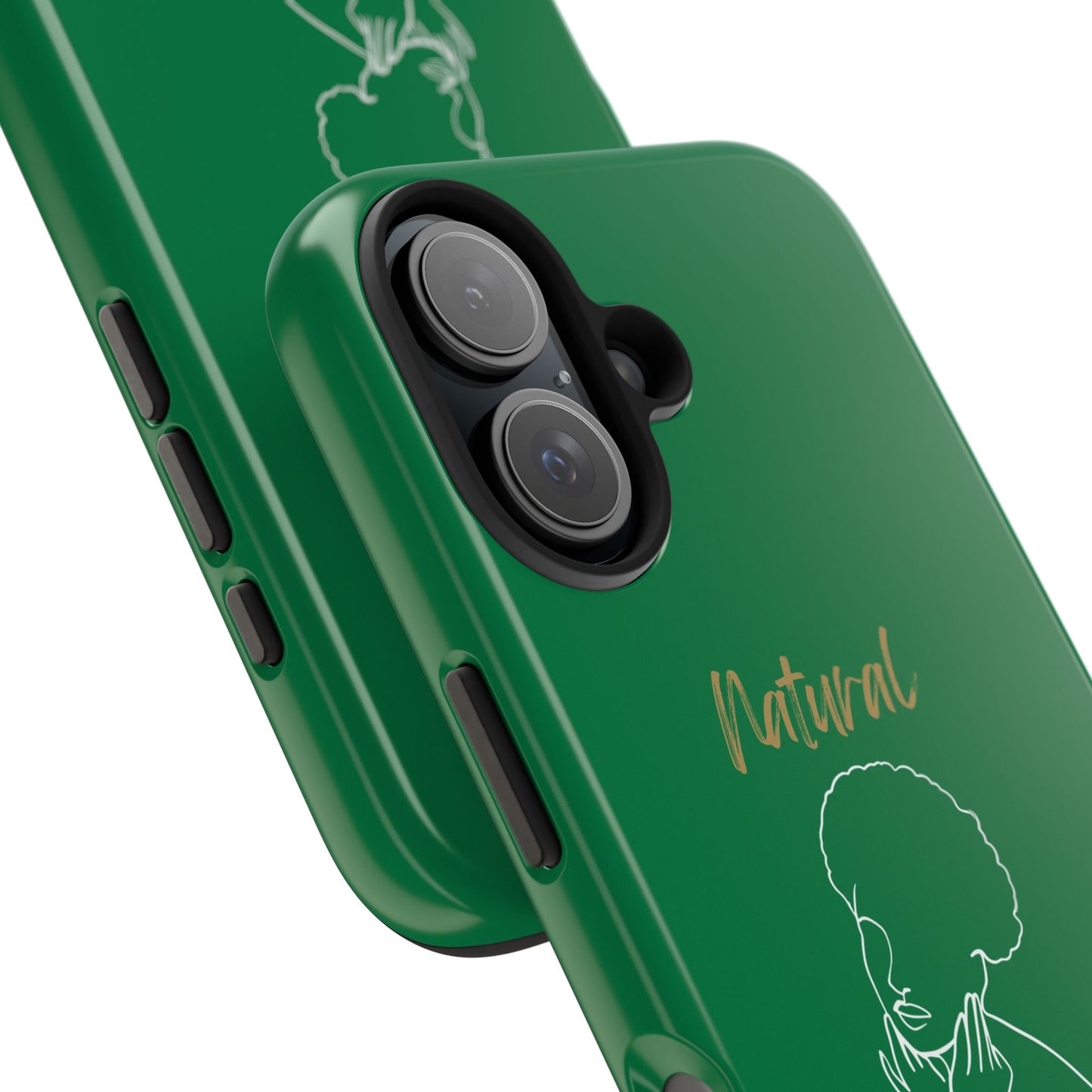 Natural Woman Cute Afro (WL)Tough Phone Cases DARK GREEN