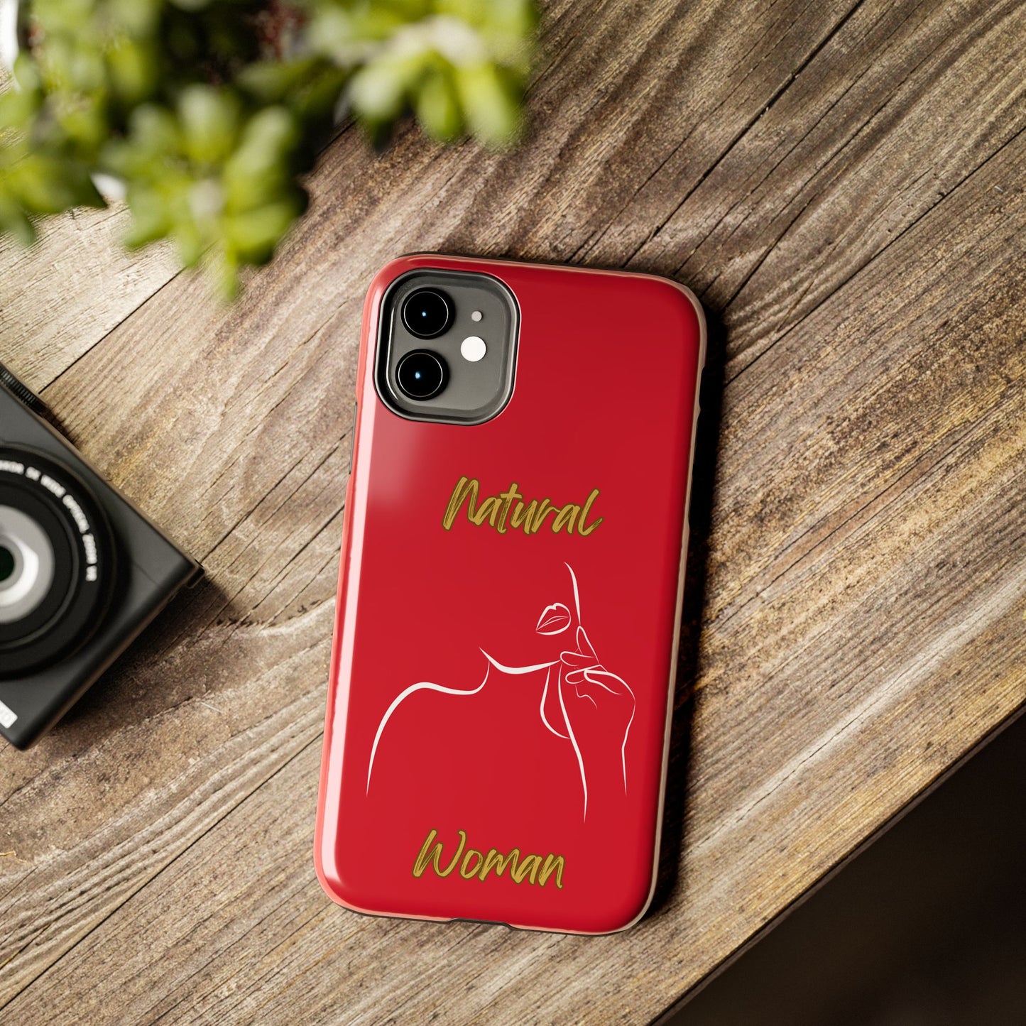 Natural Woman Chin Up (WL)Tough Phone Cases DARK RED