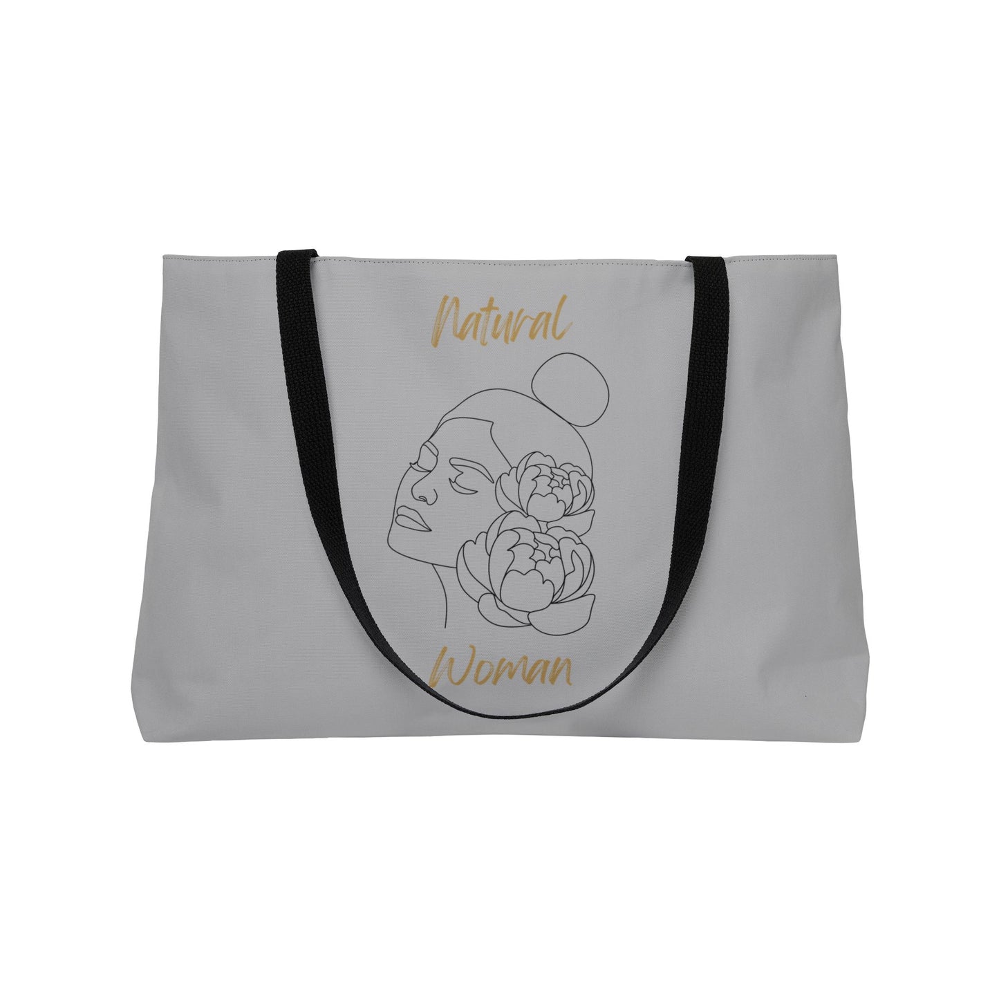 Natural Woman Bun Flower (BL) Weekender Tote Bag LIGHT GREY