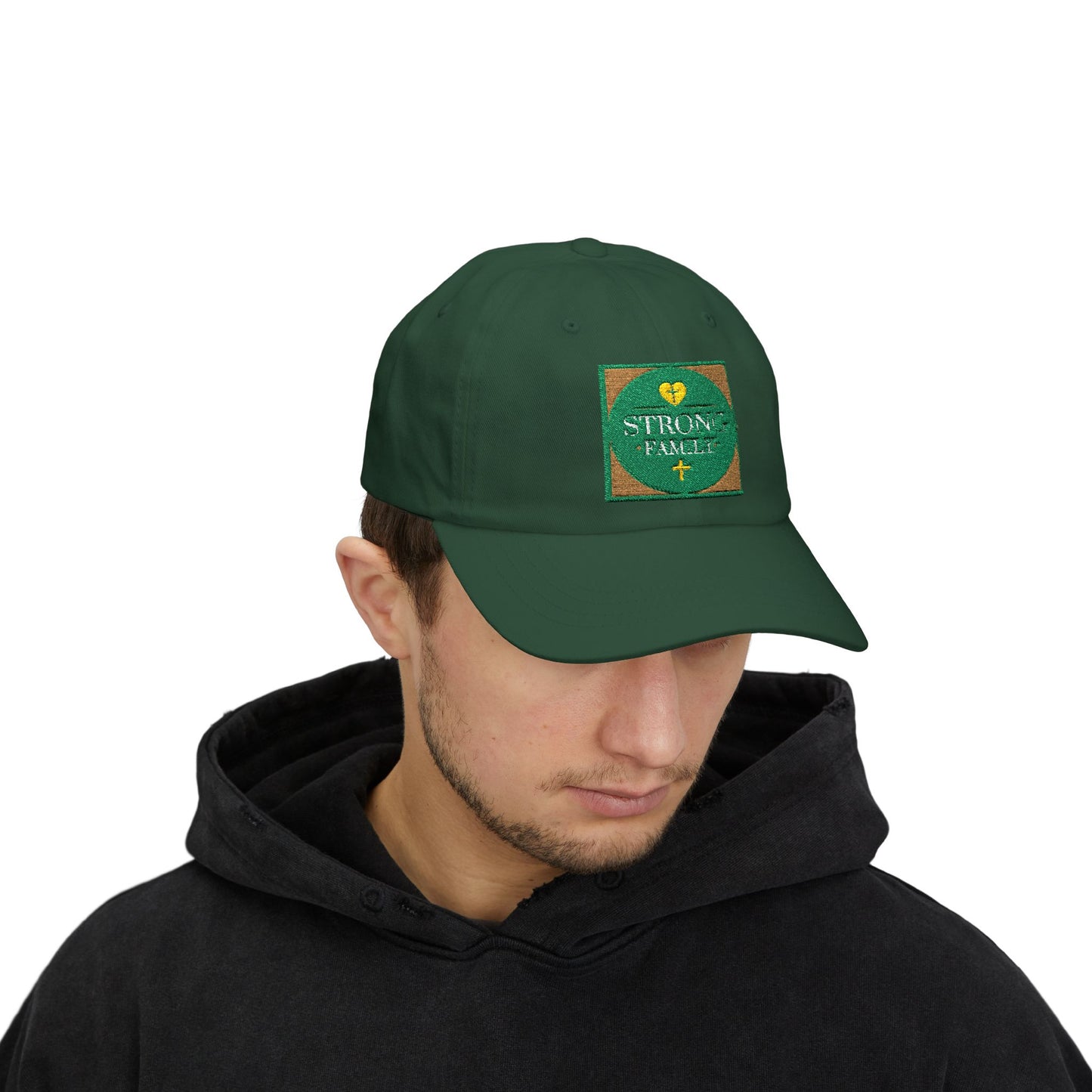 Strong Family Custom Casual Cap - SPRUCE GREEN LOGO