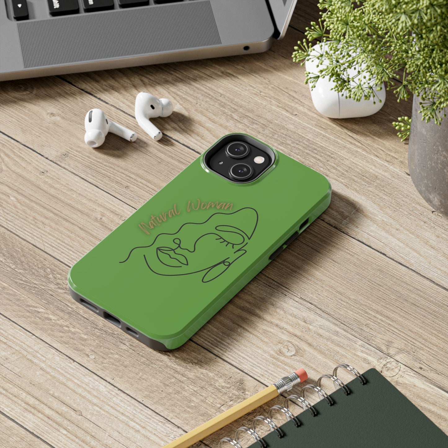 Natural Woman Half Face (BL)Tough Phone Case GREEN