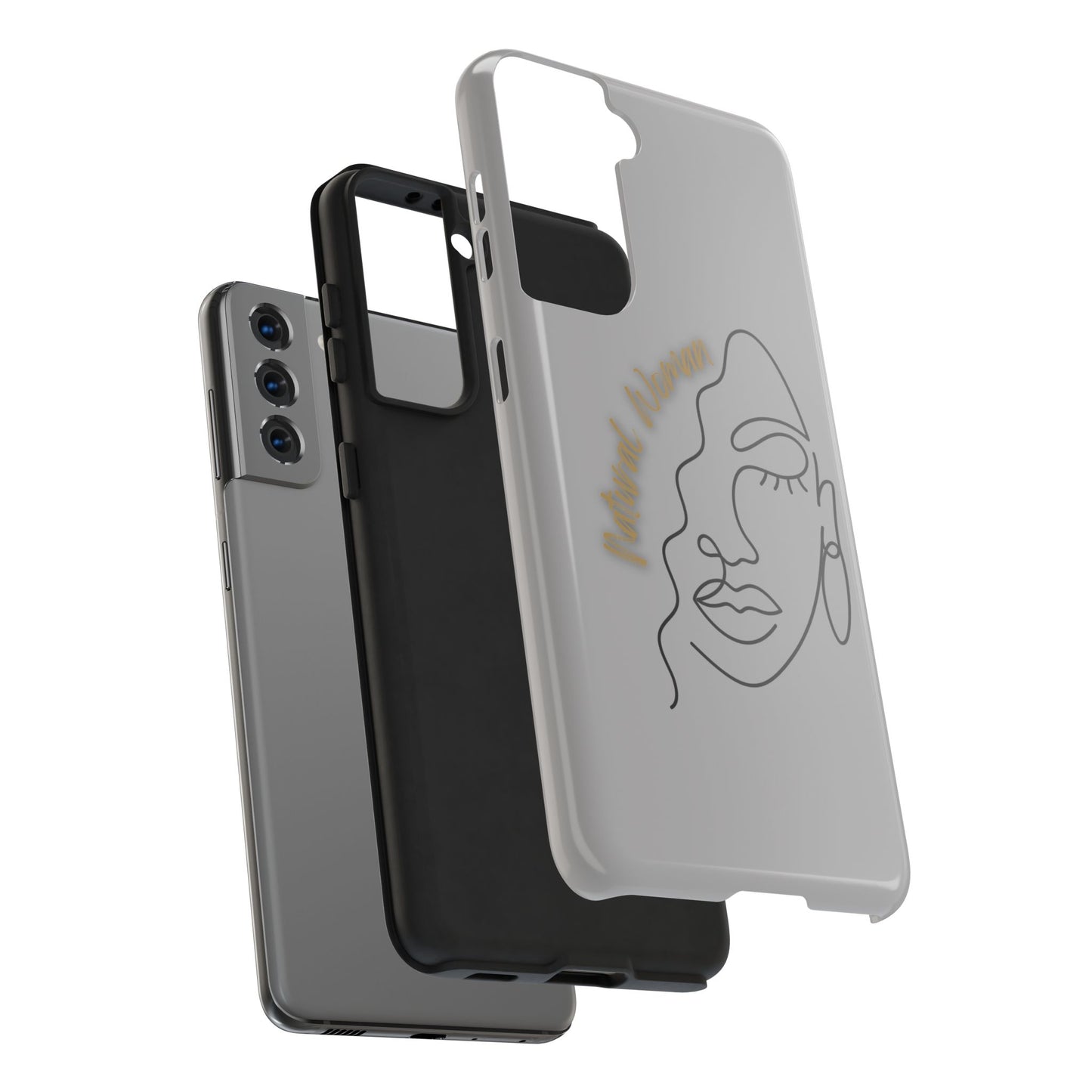 Natural Woman Half Face (BL)Tough Phone Case LIGHT GREY