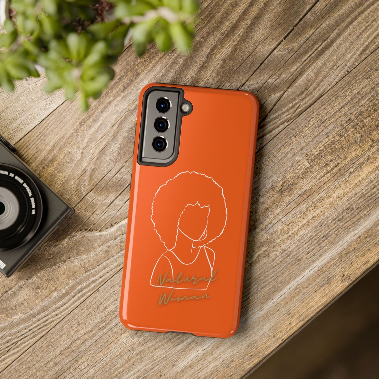 Natural Woman Afro (WL)Tough Phone Cases ORANGE