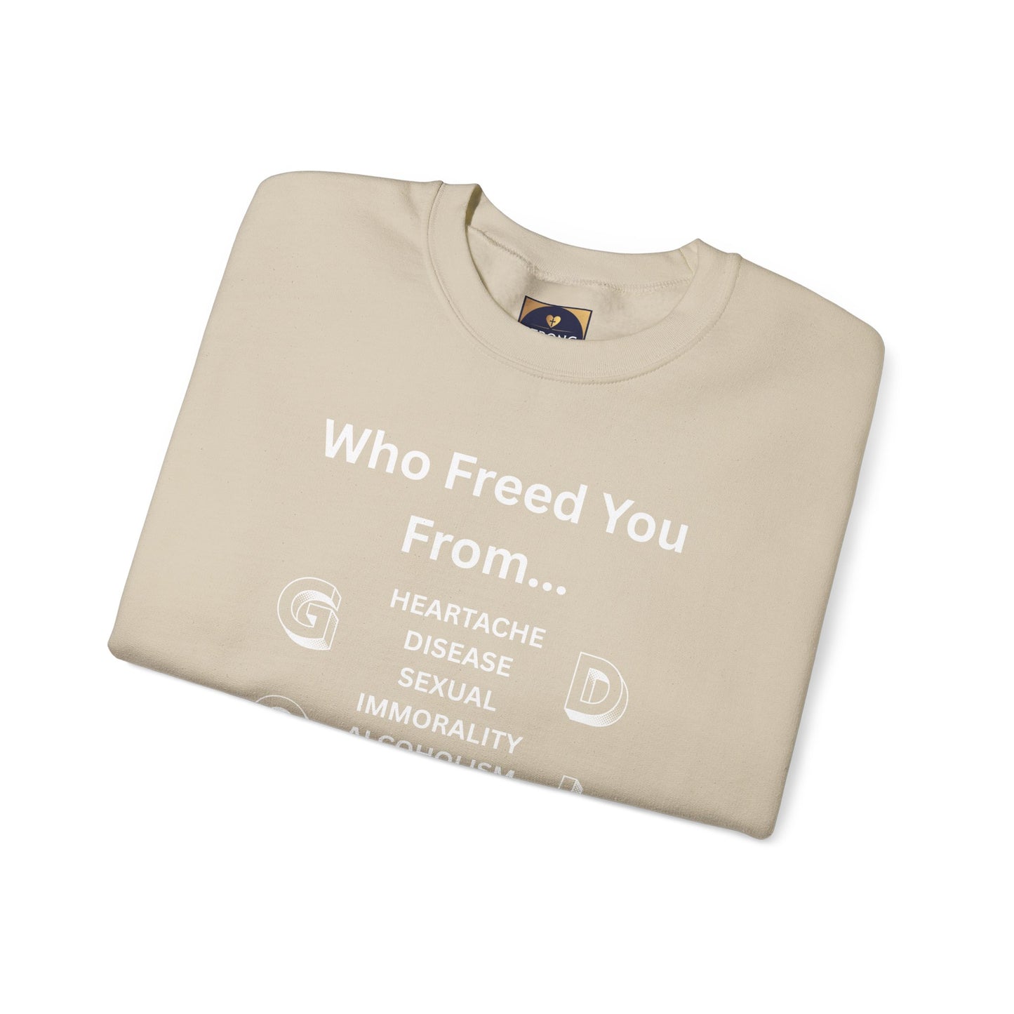 "GOD DID" (WL) Crewneck Sweatshirt w/ Scripture Design (1 John 1:9)