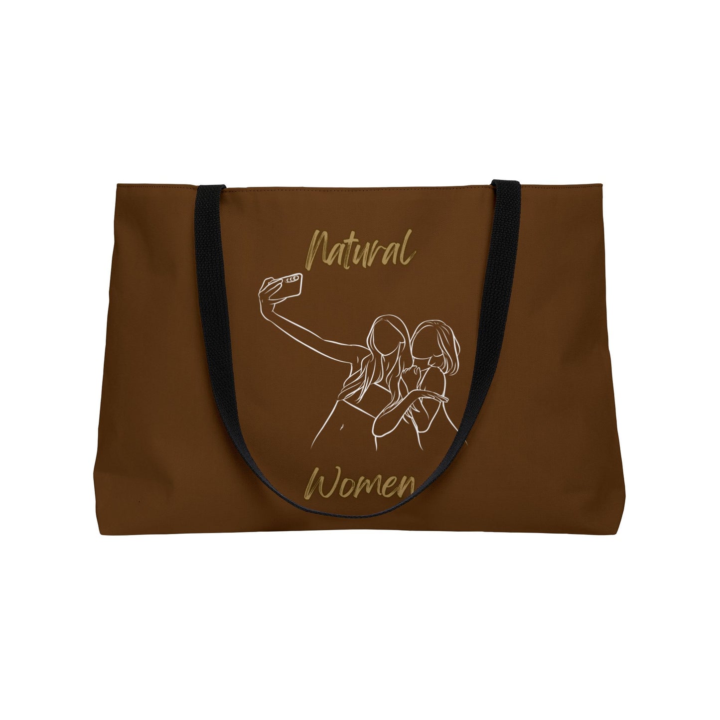 Natural Women Friends Selfie (WL) Weekender Tote Bag BROWN
