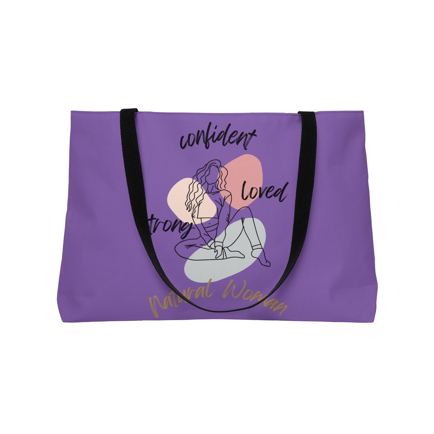 Natural Woman Strong Confident Loved (BL) Weekender Tote Bag LIGHT PURPLE