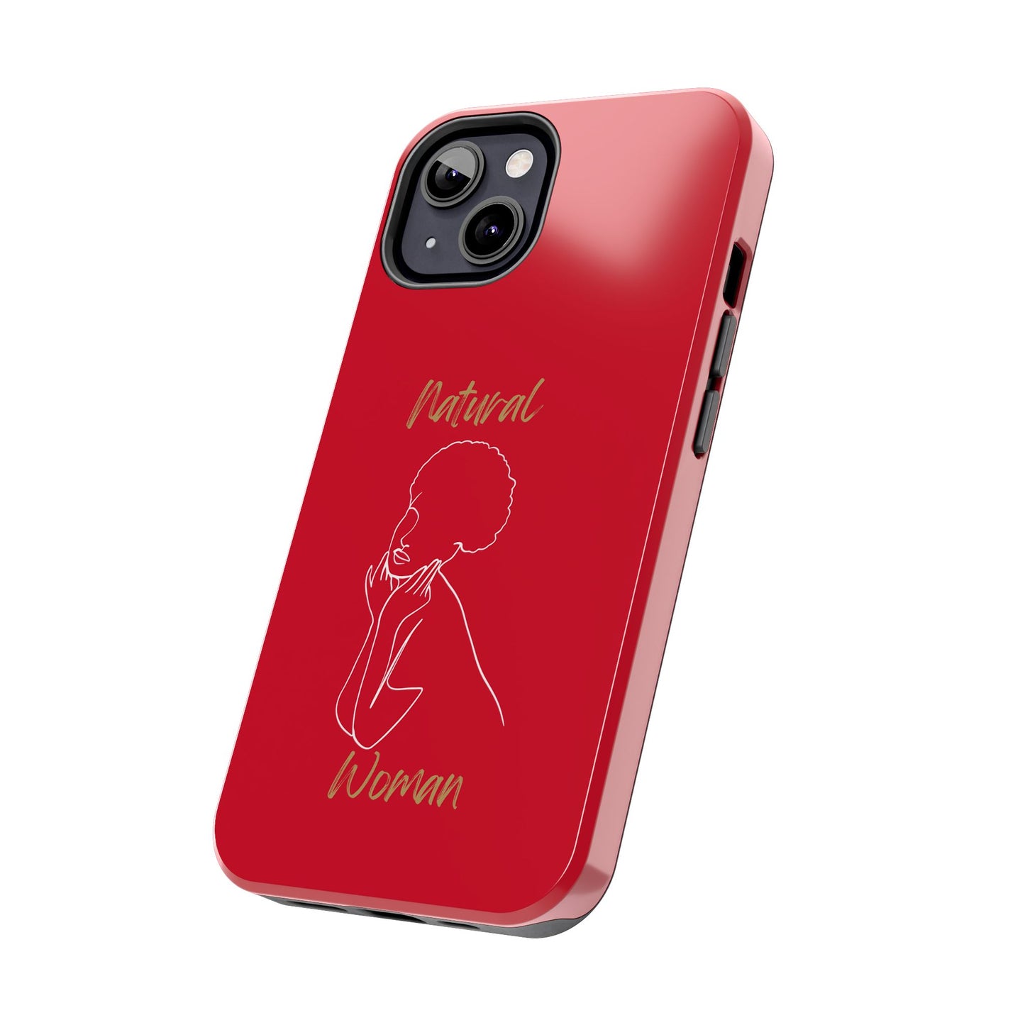 Natural Woman Cute Afro(WL)Tough Phone Cases DARK RED