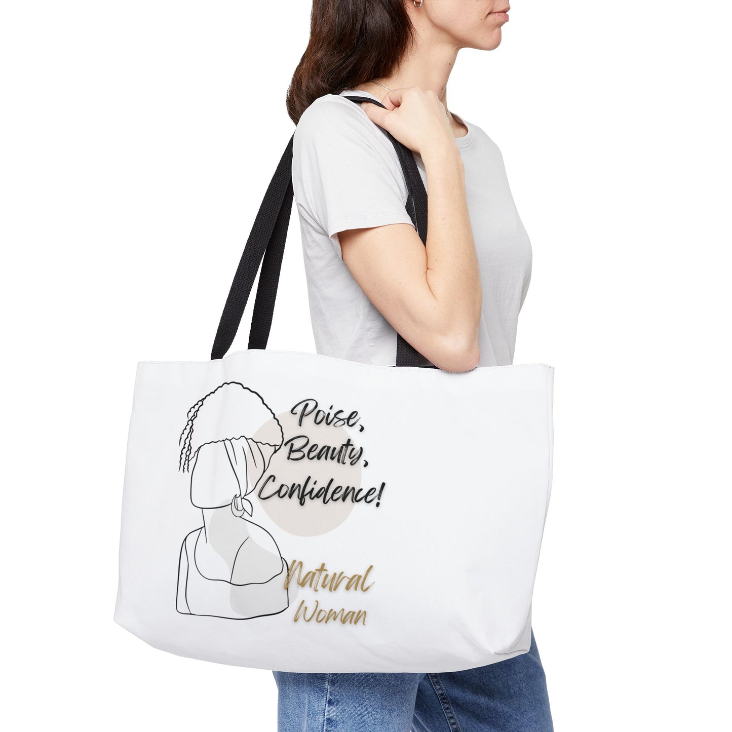 Natural Woman Puff (BL) Weekender Tote Bag WHITE