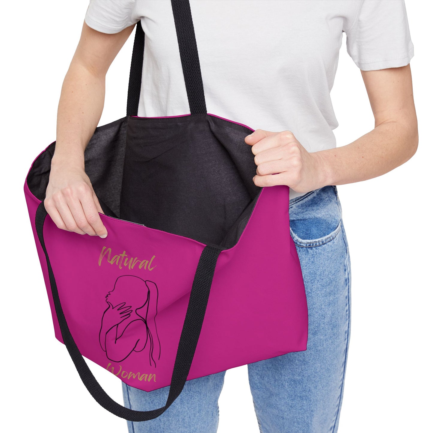 Natural Woman Ponytail (BL) Weekender Tote Bag PINK