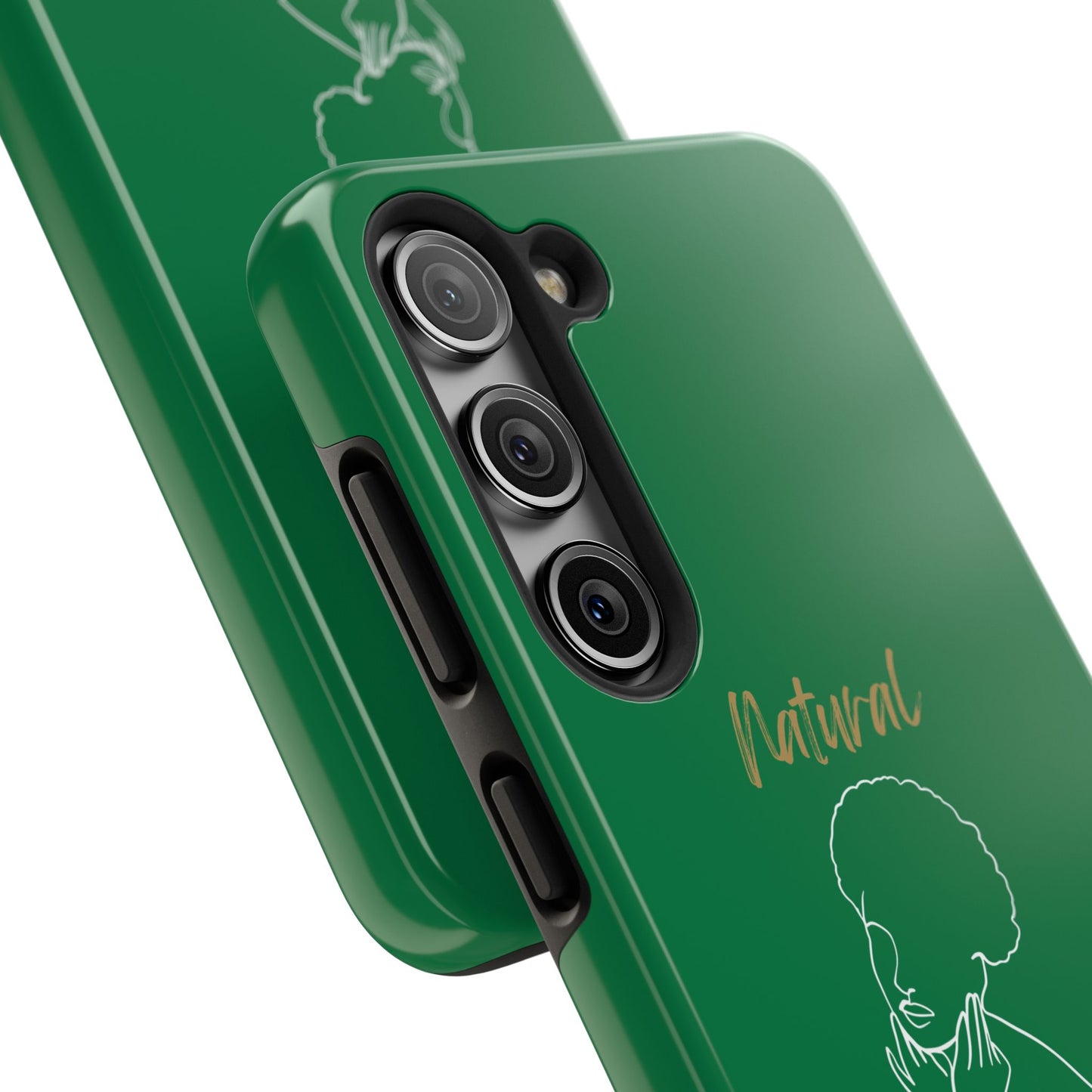 Natural Woman Cute Afro (WL)Tough Phone Cases DARK GREEN