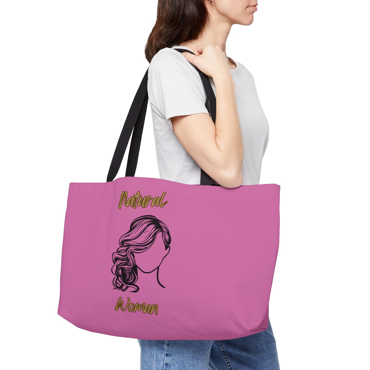 Natural Woman Long Curl (BL) Weekender Tote Bag LIGHT PINK
