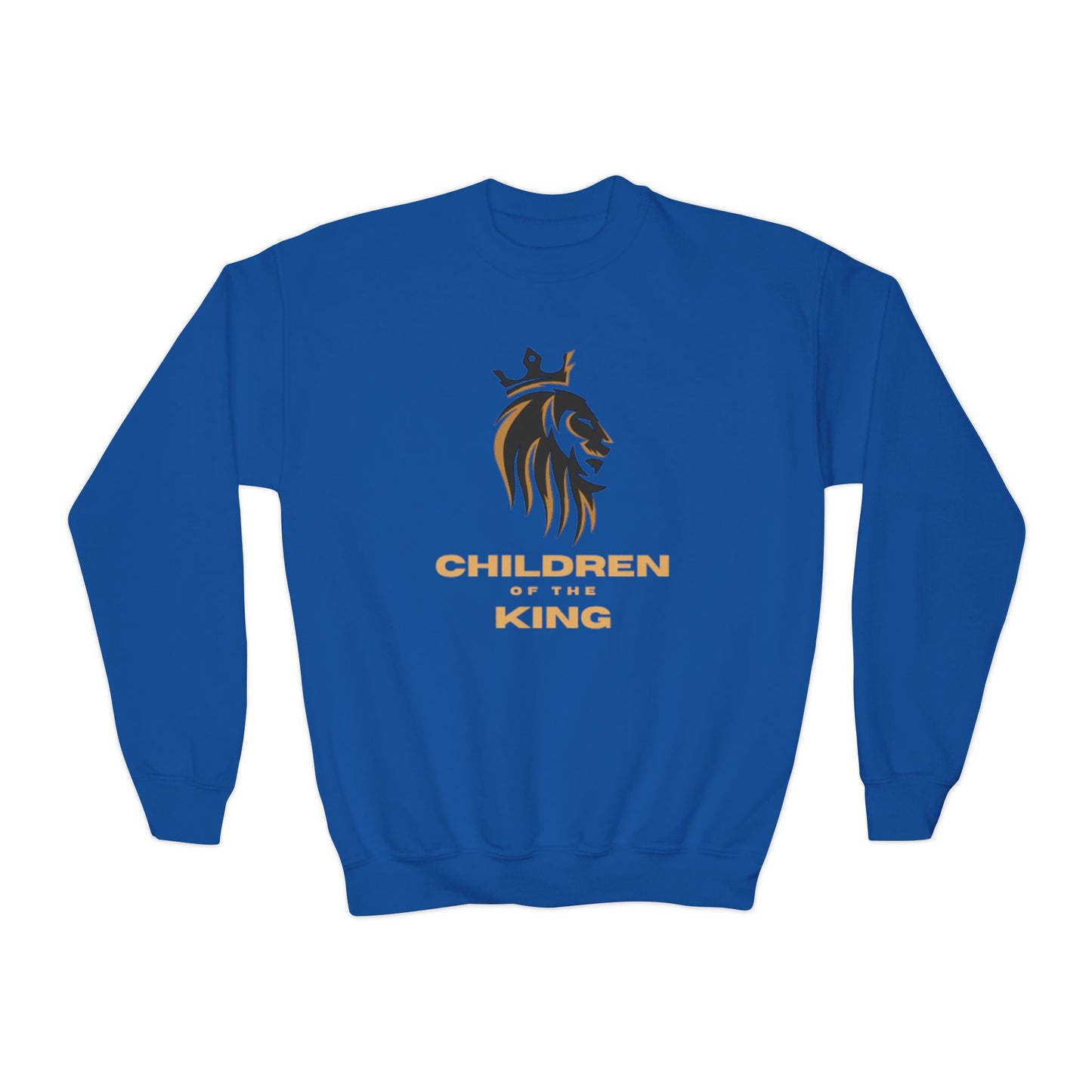 "Children of the King" Youth Crewneck Sweatshirt BLACK Lion Crown Psalm 127:3