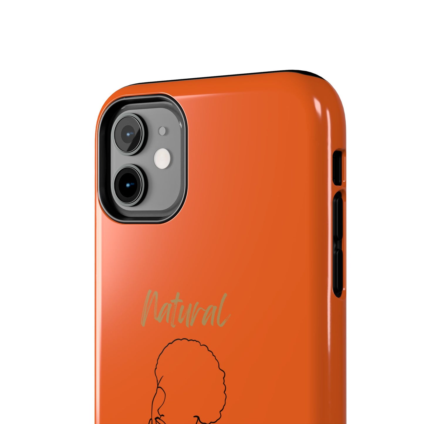 Natural Woman Cute Afro (BL)Tough Phone Cases ORANGE