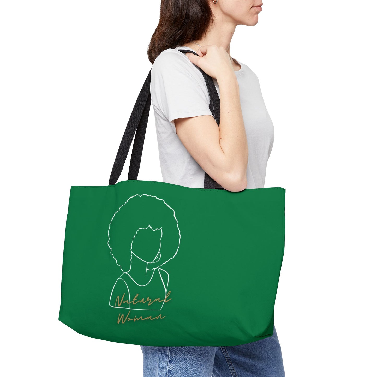 Natural Woman Afro (WL) Weekender Tote Bag DARK GREEN